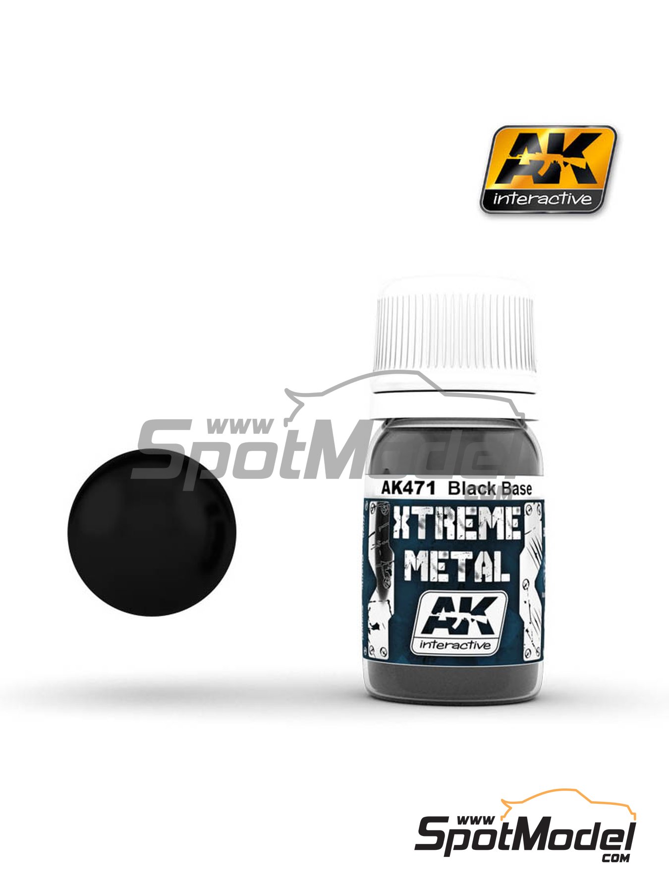 AK Interactive AK471: Xtreme metal paint Black base 1 x 30ml (ref
